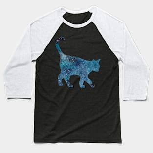 Watercolor Galaxy Cat Baseball T-Shirt